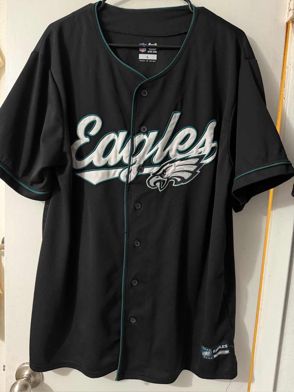 Black Button-Front Baseball Jersey